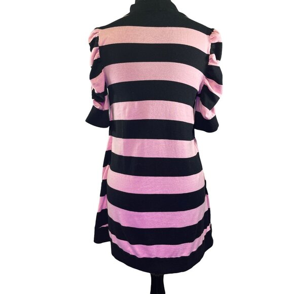 INC International Concepts Womens Sz Large Striped 2fer Top with Ruched Sleeves - Picture 6 of 9